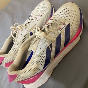adidas Adizero SL White and Pink Athletic Shoes